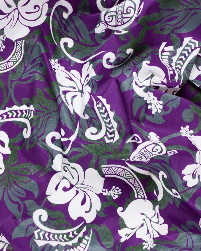 Polynesian fabric ANAE Purple - Tissushop